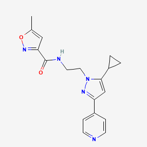 N-(2-(5-cyclopropyl-3-(pyridin-4-yl)-1H-pyrazol-1-yl)ethyl)-5-methylisoxazole-3-carboxamide