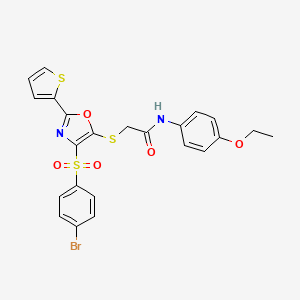 2-((4-((4-bromophenyl)sulfonyl)-2-(thiophen-2-yl)oxazol-5-yl)thio)-N-(4-ethoxyphenyl)acetamide