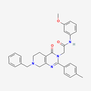 2-(7-benzyl-4-oxo-2-(p-tolyl)-5,6,7,8-tetrahydropyrido[3,4-d]pyrimidin-3(4H)-yl)-N-(3-methoxyphenyl)acetamide