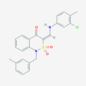(3E)-3-{[(3-chloro-4-methylphenyl)amino]methylene}-1-(3-methylbenzyl)-1H-2,1-benzothiazin-4(3H)-one 2,2-dioxide