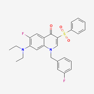 7-(diethylamino)-6-fluoro-1-(3-fluorobenzyl)-3-(phenylsulfonyl)quinolin-4(1H)-one