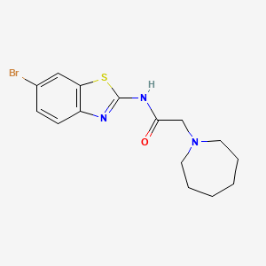 molecular formula C15H18BrN3OS B2583100 2-(azepan-1-yl)-N-(6-bromo-1,3-benzothiazol-2-yl)acetamide CAS No. 881438-92-2