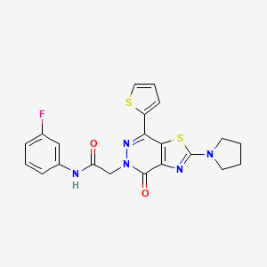 N-(3-fluorophenyl)-2-(4-oxo-2-(pyrrolidin-1-yl)-7-(thiophen-2-yl)thiazolo[4,5-d]pyridazin-5(4H)-yl)acetamide