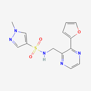 molecular formula C13H13N5O3S B2583110 N-((3-(furan-2-yl)pyrazin-2-yl)methyl)-1-methyl-1H-pyrazole-4-sulfonamide CAS No. 2034301-77-2