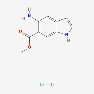 molecular formula C10H11ClN2O2 B2583112 Methyl 5-amino-1H-indole-6-carboxylate hydrochloride CAS No. 2228135-37-1