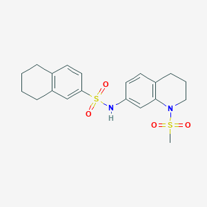 molecular formula C20H24N2O4S2 B2583117 N-(1-methanesulfonyl-1,2,3,4-tetrahydroquinolin-7-yl)-5,6,7,8-tetrahydronaphthalene-2-sulfonamide CAS No. 946293-32-9