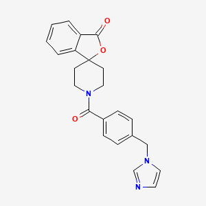 molecular formula C23H21N3O3 B2583128 1'-(4-((1H-imidazol-1-yl)methyl)benzoyl)-3H-spiro[isobenzofuran-1,4'-piperidin]-3-one CAS No. 1797319-14-2