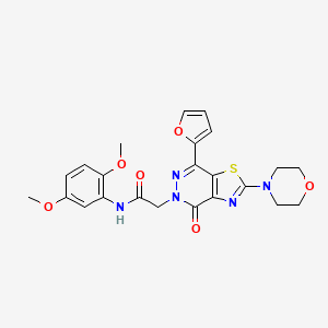 molecular formula C23H23N5O6S B2583131 N-(2,5-dimethoxyphenyl)-2-(7-(furan-2-yl)-2-morpholino-4-oxothiazolo[4,5-d]pyridazin-5(4H)-yl)acetamide CAS No. 1020967-58-1