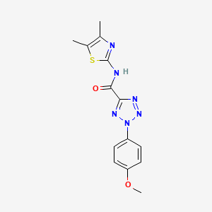 molecular formula C14H14N6O2S B2583132 N-(4,5-dimethylthiazol-2-yl)-2-(4-methoxyphenyl)-2H-tetrazole-5-carboxamide CAS No. 1396790-53-6