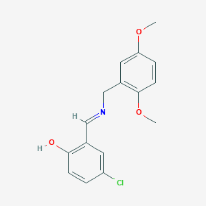 molecular formula C16H16ClNO3 B2583134 4-chloro-2-{(E)-[(2,5-dimethoxybenzyl)imino]methyl}phenol CAS No. 1232823-23-2