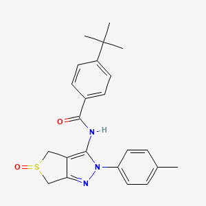 molecular formula C23H25N3O2S B2583141 4-叔丁基-N-[2-(4-甲基苯基)-5-氧代-4,6-二氢噻吩[3,4-c]吡唑-3-基]苯甲酰胺 CAS No. 1009599-37-4