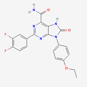 molecular formula C20H15F2N5O3 B2583142 2-(3,4-difluorophenyl)-9-(4-ethoxyphenyl)-8-oxo-8,9-dihydro-7H-purine-6-carboxamide CAS No. 898422-28-1
