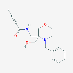 molecular formula C17H22N2O3 B2583149 N-[[4-Benzyl-3-(hydroxymethyl)morpholin-3-yl]methyl]but-2-ynamide CAS No. 2411246-40-5