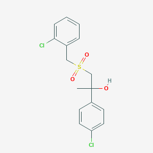 molecular formula C16H16Cl2O3S B2583155 1-[(2-Chlorobenzyl)sulfonyl]-2-(4-chlorophenyl)-2-propanol CAS No. 339276-90-3