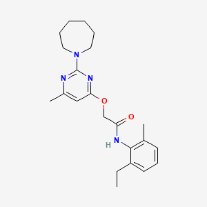 2-((2-(azepan-1-yl)-6-methylpyrimidin-4-yl)oxy)-N-(2-ethyl-6-methylphenyl)acetamide
