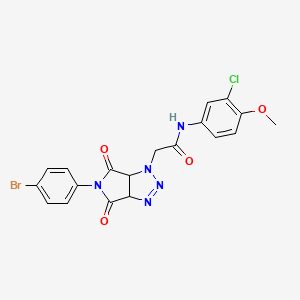 molecular formula C19H15BrClN5O4 B2583160 2-(5-(4-bromophenyl)-4,6-dioxo-4,5,6,6a-tetrahydropyrrolo[3,4-d][1,2,3]triazol-1(3aH)-yl)-N-(3-chloro-4-methoxyphenyl)acetamide CAS No. 1052611-78-5