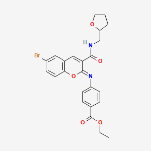 ethyl 4-({(2Z)-6-bromo-3-[(tetrahydrofuran-2-ylmethyl)carbamoyl]-2H-chromen-2-ylidene}amino)benzoate