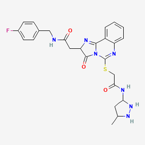 2-{[2-({[(4-fluorophenyl)methyl]carbamoyl}methyl)-3-oxo-2H,3H-imidazo[1,2-c]quinazolin-5-yl]sulfanyl}-N-(3-methyl-1H-pyrazol-5-yl)acetamide