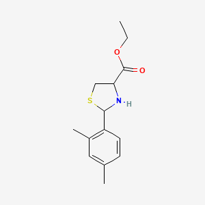 B2583173 Ethyl 2-(2,4-dimethylphenyl)-1,3-thiazolidine-4-carboxylate CAS No. 2248257-29-4