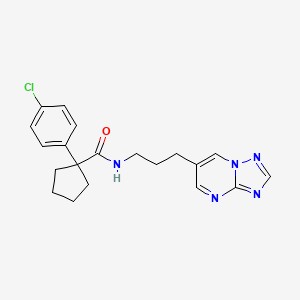 N-(3-([1,2,4]triazolo[1,5-a]pyrimidin-6-yl)propyl)-1-(4-chlorophenyl)cyclopentanecarboxamide