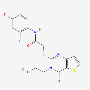 N-(2,4-difluorophenyl)-2-((3-(2-hydroxyethyl)-4-oxo-3,4-dihydrothieno[3,2-d]pyrimidin-2-yl)thio)acetamide