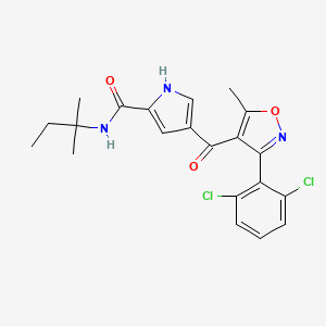 4-[3-(2,6-dichlorophenyl)-5-methyl-1,2-oxazole-4-carbonyl]-N-(2-methylbutan-2-yl)-1H-pyrrole-2-carboxamide