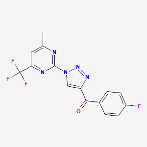 (4-fluorophenyl){1-[4-methyl-6-(trifluoromethyl)-2-pyrimidinyl]-1H-1,2,3-triazol-4-yl}methanone