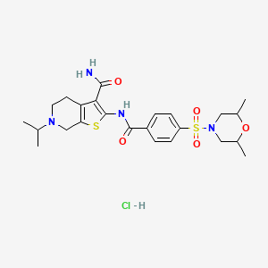 2-(4-((2,6-Dimethylmorpholino)sulfonyl)benzamido)-6-isopropyl-4,5,6,7-tetrahydrothieno[2,3-c]pyridine-3-carboxamide hydrochloride