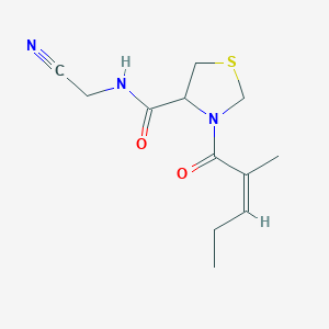 N-(cyanomethyl)-3-[(Z)-2-methylpent-2-enoyl]-1,3-thiazolidine-4-carboxamide