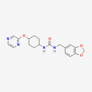 1-(Benzo[d][1,3]dioxol-5-ylmethyl)-3-((1r,4r)-4-(pyrazin-2-yloxy)cyclohexyl)urea