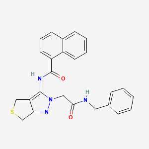 molecular formula C25H22N4O2S B2583210 N-(2-(2-(benzylamino)-2-oxoethyl)-4,6-dihydro-2H-thieno[3,4-c]pyrazol-3-yl)-1-naphthamide CAS No. 1105218-20-9