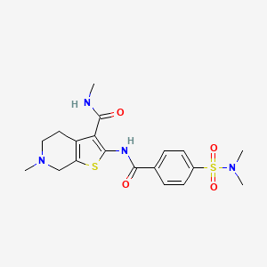 molecular formula C19H24N4O4S2 B2583211 2-[[4-(dimethylsulfamoyl)benzoyl]amino]-N,6-dimethyl-5,7-dihydro-4H-thieno[2,3-c]pyridine-3-carboxamide CAS No. 533893-90-2