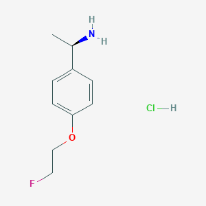 molecular formula C10H15ClFNO B2583215 (1R)-1-[4-(2-Fluoroethoxy)phenyl]ethanamine;hydrochloride CAS No. 2411177-97-2