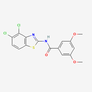 molecular formula C16H12Cl2N2O3S B2583229 N-(4,5-dichloro-1,3-benzothiazol-2-yl)-3,5-dimethoxybenzamide CAS No. 875130-56-6