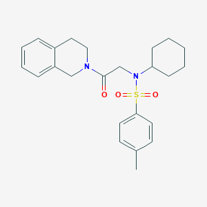 molecular formula C24H30N2O3S B258323 N-cyclohexyl-N-[2-(3,4-dihydro-1H-isoquinolin-2-yl)-2-oxoethyl]-4-methylbenzenesulfonamide 