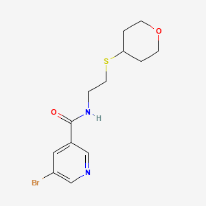 molecular formula C13H17BrN2O2S B2583232 5-bromo-N-(2-((tetrahydro-2H-pyran-4-yl)thio)ethyl)nicotinamide CAS No. 2034424-69-4