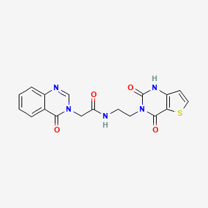 molecular formula C18H15N5O4S B2583251 N-(2-(2,4-dioxo-1,2-dihydrothieno[3,2-d]pyrimidin-3(4H)-yl)ethyl)-2-(4-oxoquinazolin-3(4H)-yl)acetamide CAS No. 2034286-36-5