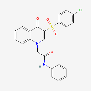 molecular formula C23H17ClN2O4S B2583267 2-(3-((4-chlorophenyl)sulfonyl)-4-oxoquinolin-1(4H)-yl)-N-phenylacetamide CAS No. 902277-96-7