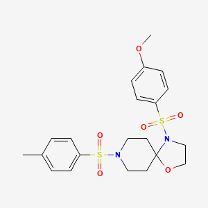 molecular formula C21H26N2O6S2 B2583268 4-((4-Methoxyphenyl)sulfonyl)-8-tosyl-1-oxa-4,8-diazaspiro[4.5]decane CAS No. 898408-24-7