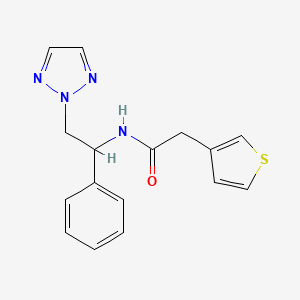N-(1-phenyl-2-(2H-1,2,3-triazol-2-yl)ethyl)-2-(thiophen-3-yl)acetamide