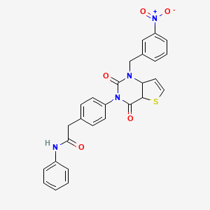 2-(4-{1-[(3-nitrophenyl)methyl]-2,4-dioxo-1H,2H,3H,4H-thieno[3,2-d]pyrimidin-3-yl}phenyl)-N-phenylacetamide