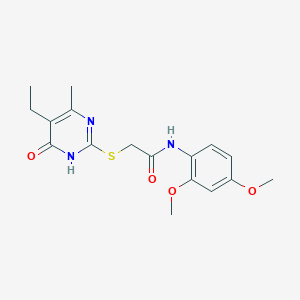 molecular formula C17H21N3O4S B2583273 N-(2,4-dimethoxyphenyl)-2-((5-ethyl-4-methyl-6-oxo-1,6-dihydropyrimidin-2-yl)thio)acetamide CAS No. 552309-18-9