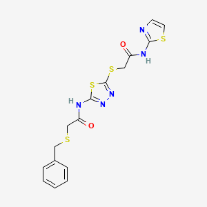 2-(benzylthio)-N-(5-((2-oxo-2-(thiazol-2-ylamino)ethyl)thio)-1,3,4-thiadiazol-2-yl)acetamide