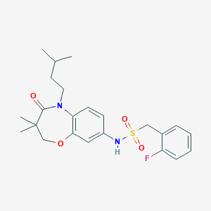 1-(2-fluorophenyl)-N-(5-isopentyl-3,3-dimethyl-4-oxo-2,3,4,5-tetrahydrobenzo[b][1,4]oxazepin-8-yl)methanesulfonamide