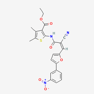molecular formula C23H19N3O6S B2583280 (Z)-ethyl 2-(2-cyano-3-(5-(3-nitrophenyl)furan-2-yl)acrylamido)-4,5-dimethylthiophene-3-carboxylate CAS No. 1321755-04-7