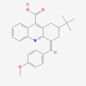 (4Z)-2-Tert-butyl-4-[(4-methoxyphenyl)methylidene]-2,3-dihydro-1H-acridine-9-carboxylic acid