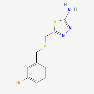 molecular formula C10H10BrN3S2 B2583282 5-(((3-Bromobenzyl)thio)methyl)-1,3,4-thiadiazol-2-amine CAS No. 400739-75-5