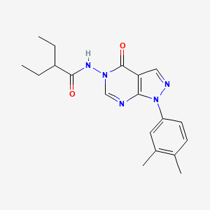 molecular formula C19H23N5O2 B2583283 N-(1-(3,4-dimethylphenyl)-4-oxo-1H-pyrazolo[3,4-d]pyrimidin-5(4H)-yl)-2-ethylbutanamide CAS No. 900008-52-8
