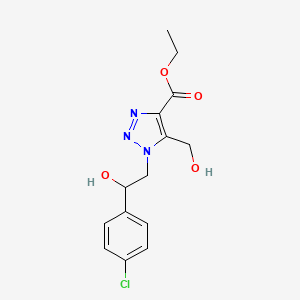 molecular formula C14H16ClN3O4 B2583284 ethyl 1-[2-(4-chlorophenyl)-2-hydroxyethyl]-5-(hydroxymethyl)-1H-1,2,3-triazole-4-carboxylate CAS No. 2108819-93-6
