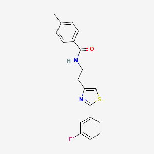 N-{2-[2-(3-fluorophenyl)-1,3-thiazol-4-yl]ethyl}-4-methylbenzamide